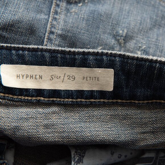 Anthropologie Pilcro Hyphen Jeans Gold Sequins Cropped Cuff Size 29 Petite - Picture 4 of 8